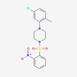 molecular formula C17H18ClN3O4S B3520875 1-(5-chloro-2-methylphenyl)-4-[(2-nitrophenyl)sulfonyl]piperazine 