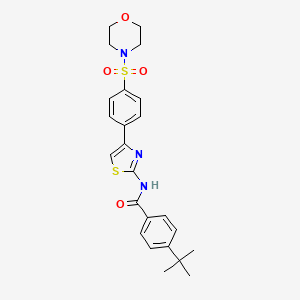 molecular formula C24H27N3O4S2 B3520879 4-tert-butyl-N-{4-[4-(4-morpholinylsulfonyl)phenyl]-1,3-thiazol-2-yl}benzamide 