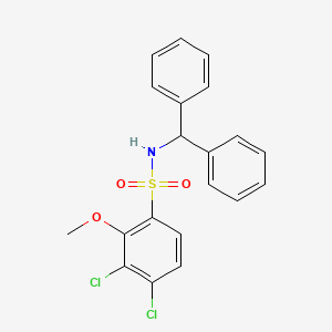 molecular formula C20H17Cl2NO3S B3520894 3,4-dichloro-N-(diphenylmethyl)-2-methoxybenzenesulfonamide 