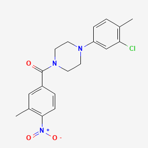 molecular formula C19H20ClN3O3 B3520925 [4-(3-Chloro-4-methylphenyl)piperazin-1-yl]-(3-methyl-4-nitrophenyl)methanone 