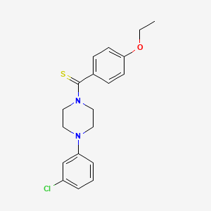 molecular formula C19H21ClN2OS B3520931 1-(3-chlorophenyl)-4-[(4-ethoxyphenyl)carbonothioyl]piperazine 