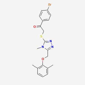 molecular formula C20H20BrN3O2S B3520956 1-(4-bromophenyl)-2-({5-[(2,6-dimethylphenoxy)methyl]-4-methyl-4H-1,2,4-triazol-3-yl}sulfanyl)ethanone 