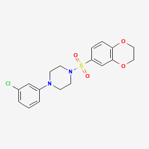 1-(3-chlorophenyl)-4-(2,3-dihydro-1,4-benzodioxin-6-ylsulfonyl)piperazine