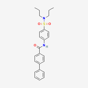 molecular formula C25H28N2O3S B3521012 N-[4-(DIPROPYLSULFAMOYL)PHENYL]-[1,1'-BIPHENYL]-4-CARBOXAMIDE 