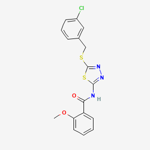 N-(5-{[(3-CHLOROPHENYL)METHYL]SULFANYL}-1,3,4-THIADIAZOL-2-YL)-2-METHOXYBENZAMIDE