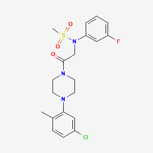 molecular formula C20H23ClFN3O3S B3521019 N-{2-[4-(5-Chloro-2-methyl-phenyl)-piperazin-1-yl]-2-oxo-ethyl}-N-(3-fluoro-phenyl)-methanesulfonamide 