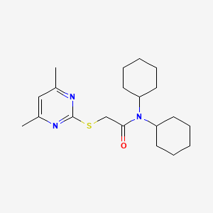 molecular formula C20H31N3OS B3521023 N,N-dicyclohexyl-2-[(4,6-dimethyl-2-pyrimidinyl)thio]acetamide 