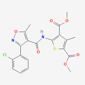 molecular formula C20H17ClN2O6S B3521031 2,4-DIMETHYL 5-[3-(2-CHLOROPHENYL)-5-METHYL-1,2-OXAZOLE-4-AMIDO]-3-METHYLTHIOPHENE-2,4-DICARBOXYLATE 