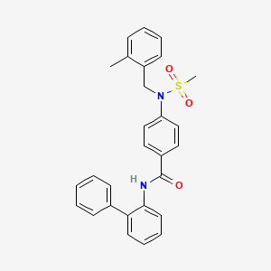 molecular formula C28H26N2O3S B3521049 N-2-biphenylyl-4-[(2-methylbenzyl)(methylsulfonyl)amino]benzamide 