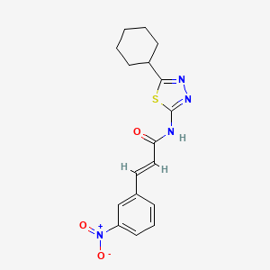 molecular formula C17H18N4O3S B3521059 (E)-N-(5-CYCLOHEXYL-1,3,4-THIADIAZOL-2-YL)-3-(3-NITROPHENYL)-2-PROPENAMIDE 