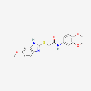 N-(2,3-dihydro-1,4-benzodioxin-6-yl)-2-[(5-ethoxy-1H-benzimidazol-2-yl)thio]acetamide