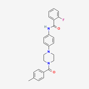 2-fluoro-N-(4-{4-[(4-methylphenyl)carbonyl]piperazin-1-yl}phenyl)benzamide