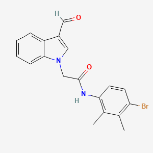 molecular formula C19H17BrN2O2 B3521076 N-(4-bromo-2,3-dimethylphenyl)-2-(3-formyl-1H-indol-1-yl)acetamide 