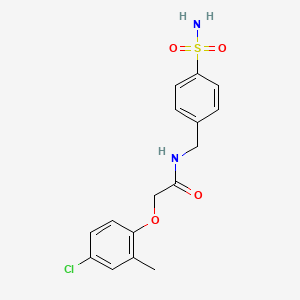 2-(4-chloro-2-methylphenoxy)-N-[(4-sulfamoylphenyl)methyl]acetamide