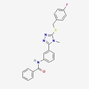 molecular formula C23H19FN4OS B3521114 N-(3-{5-[(4-fluorobenzyl)sulfanyl]-4-methyl-4H-1,2,4-triazol-3-yl}phenyl)benzamide 