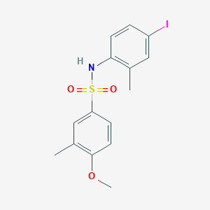 molecular formula C15H16INO3S B3521122 N-(4-iodo-2-methylphenyl)-4-methoxy-3-methylbenzenesulfonamide 