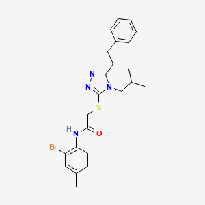 molecular formula C23H27BrN4OS B3521147 N-(2-bromo-4-methylphenyl)-2-{[4-isobutyl-5-(2-phenylethyl)-4H-1,2,4-triazol-3-yl]thio}acetamide 