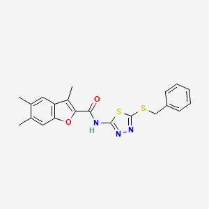 N-[5-(benzylthio)-1,3,4-thiadiazol-2-yl]-3,5,6-trimethyl-1-benzofuran-2-carboxamide