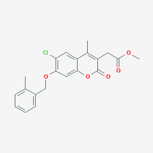 molecular formula C21H19ClO5 B3521230 methyl {6-chloro-4-methyl-7-[(2-methylbenzyl)oxy]-2-oxo-2H-chromen-3-yl}acetate 