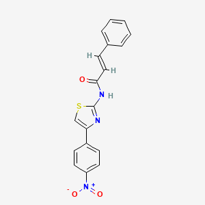 molecular formula C18H13N3O3S B3521251 N-[4-(4-nitrophenyl)-1,3-thiazol-2-yl]-3-phenylacrylamide 