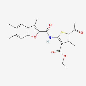 ethyl 5-acetyl-4-methyl-2-{[(3,5,6-trimethyl-1-benzofuran-2-yl)carbonyl]amino}-3-thiophenecarboxylate