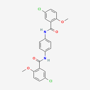 molecular formula C22H18Cl2N2O4 B3521302 5-CHLORO-N-[4-(5-CHLORO-2-METHOXYBENZAMIDO)PHENYL]-2-METHOXYBENZAMIDE 