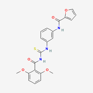 molecular formula C21H19N3O5S B3521326 N-[3-({[(2,6-dimethoxybenzoyl)amino]carbonothioyl}amino)phenyl]-2-furamide 