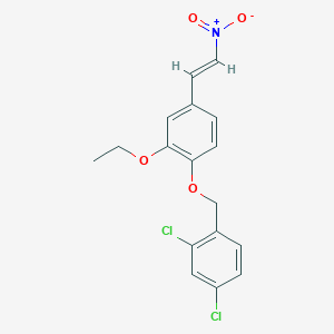 molecular formula C17H15Cl2NO4 B3521340 2,4-dichloro-1-{[2-ethoxy-4-(2-nitrovinyl)phenoxy]methyl}benzene 