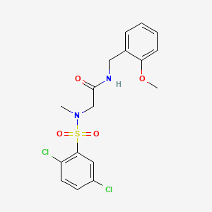 molecular formula C17H18Cl2N2O4S B3521352 2-[(2,5-dichlorophenyl)sulfonyl-methylamino]-N-[(2-methoxyphenyl)methyl]acetamide 