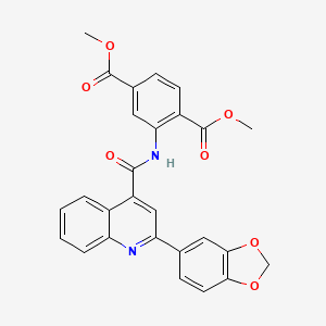 dimethyl 2-({[2-(1,3-benzodioxol-5-yl)-4-quinolinyl]carbonyl}amino)terephthalate