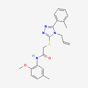 molecular formula C22H24N4O2S B3521402 N-(2-methoxy-5-methylphenyl)-2-{[5-(2-methylphenyl)-4-(prop-2-en-1-yl)-4H-1,2,4-triazol-3-yl]sulfanyl}acetamide 