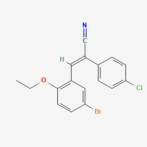 molecular formula C17H13BrClNO B3521410 (2E)-3-(5-bromo-2-ethoxyphenyl)-2-(4-chlorophenyl)prop-2-enenitrile 