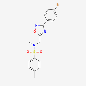 N-[[3-(4-bromophenyl)-1,2,4-oxadiazol-5-yl]methyl]-N,4-dimethylbenzenesulfonamide