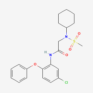 molecular formula C21H25ClN2O4S B3521438 N-(5-chloro-2-phenoxyphenyl)-2-[cyclohexyl(methylsulfonyl)amino]acetamide 