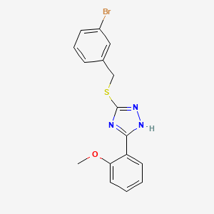 molecular formula C16H14BrN3OS B3521446 3-[(3-bromobenzyl)thio]-5-(2-methoxyphenyl)-1H-1,2,4-triazole 