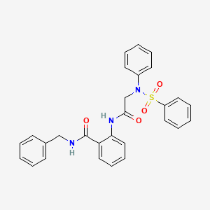 molecular formula C28H25N3O4S B3521482 N-benzyl-2-{[N-phenyl-N-(phenylsulfonyl)glycyl]amino}benzamide 