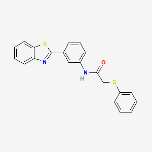 molecular formula C21H16N2OS2 B3521499 N-(3-(benzo[d]thiazol-2-yl)phenyl)-2-(phenylthio)acetamide 