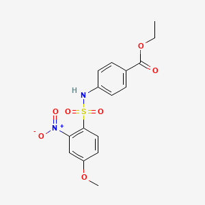 molecular formula C16H16N2O7S B3521519 ethyl 4-{[(4-methoxy-2-nitrophenyl)sulfonyl]amino}benzoate 