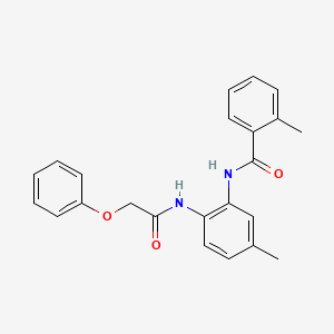 molecular formula C23H22N2O3 B3521525 2-methyl-N-{5-methyl-2-[(phenoxyacetyl)amino]phenyl}benzamide 