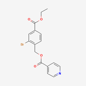 molecular formula C16H14BrNO4 B3521540 (2-Bromo-4-ethoxycarbonylphenyl)methyl pyridine-4-carboxylate 