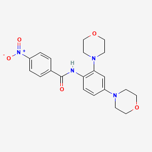 molecular formula C21H24N4O5 B3521592 N-(2,4-di-4-morpholinylphenyl)-4-nitrobenzamide 