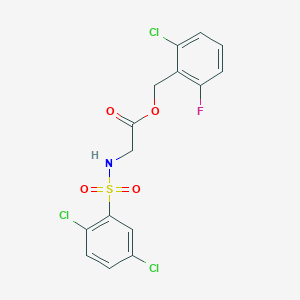 molecular formula C15H11Cl3FNO4S B3521612 2-Chloro-6-fluorobenzyl 2-{[(2,5-dichlorophenyl)sulfonyl]amino}acetate 