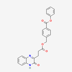 molecular formula C25H20N2O5 B3521626 phenyl 4-({[3-(3-hydroxy-2-quinoxalinyl)propanoyl]oxy}methyl)benzoate 