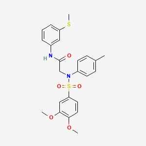 molecular formula C24H26N2O5S2 B3521670 N~2~-[(3,4-dimethoxyphenyl)sulfonyl]-N~2~-(4-methylphenyl)-N~1~-[3-(methylthio)phenyl]glycinamide 