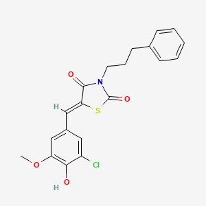 molecular formula C20H18ClNO4S B3521693 5-(3-chloro-4-hydroxy-5-methoxybenzylidene)-3-(3-phenylpropyl)-1,3-thiazolidine-2,4-dione 