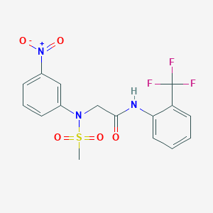 N~2~-(methylsulfonyl)-N~2~-(3-nitrophenyl)-N~1~-[2-(trifluoromethyl)phenyl]glycinamide