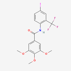 molecular formula C17H15F3INO4 B3521700 N-[4-iodo-2-(trifluoromethyl)phenyl]-3,4,5-trimethoxybenzamide 