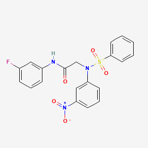 molecular formula C20H16FN3O5S B3521708 N~1~-(3-fluorophenyl)-N~2~-(3-nitrophenyl)-N~2~-(phenylsulfonyl)glycinamide 