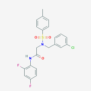 molecular formula C22H19ClF2N2O3S B3521722 N~2~-(3-chlorobenzyl)-N~1~-(2,4-difluorophenyl)-N~2~-[(4-methylphenyl)sulfonyl]glycinamide 