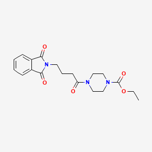 molecular formula C19H23N3O5 B3521729 Ethyl 4-[4-(1,3-dioxoisoindol-2-yl)butanoyl]piperazine-1-carboxylate 